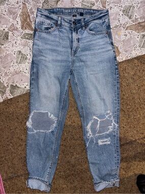 Light Blue womens Denim Jeans - Classic Straight Fit mom jeans